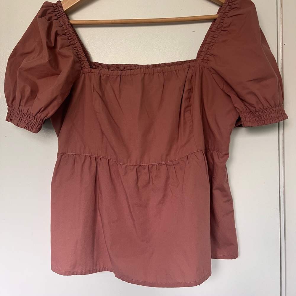 Women’s Large GUC A&F Smocked Mauve Blouse